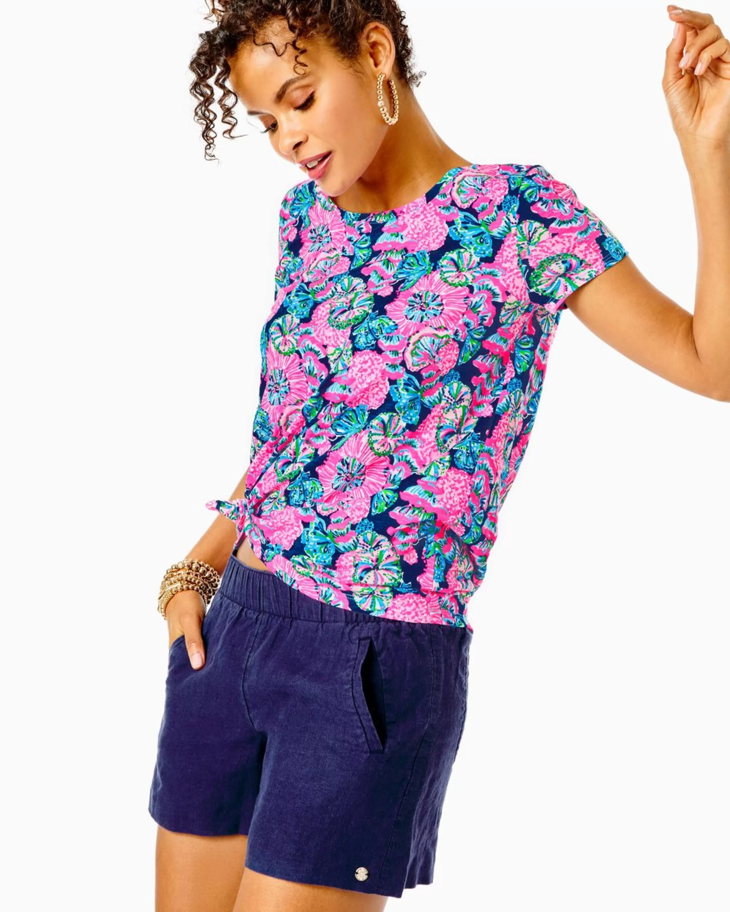 Discount Lilly Pulitzer 4" Lilo Linen Short True Navy