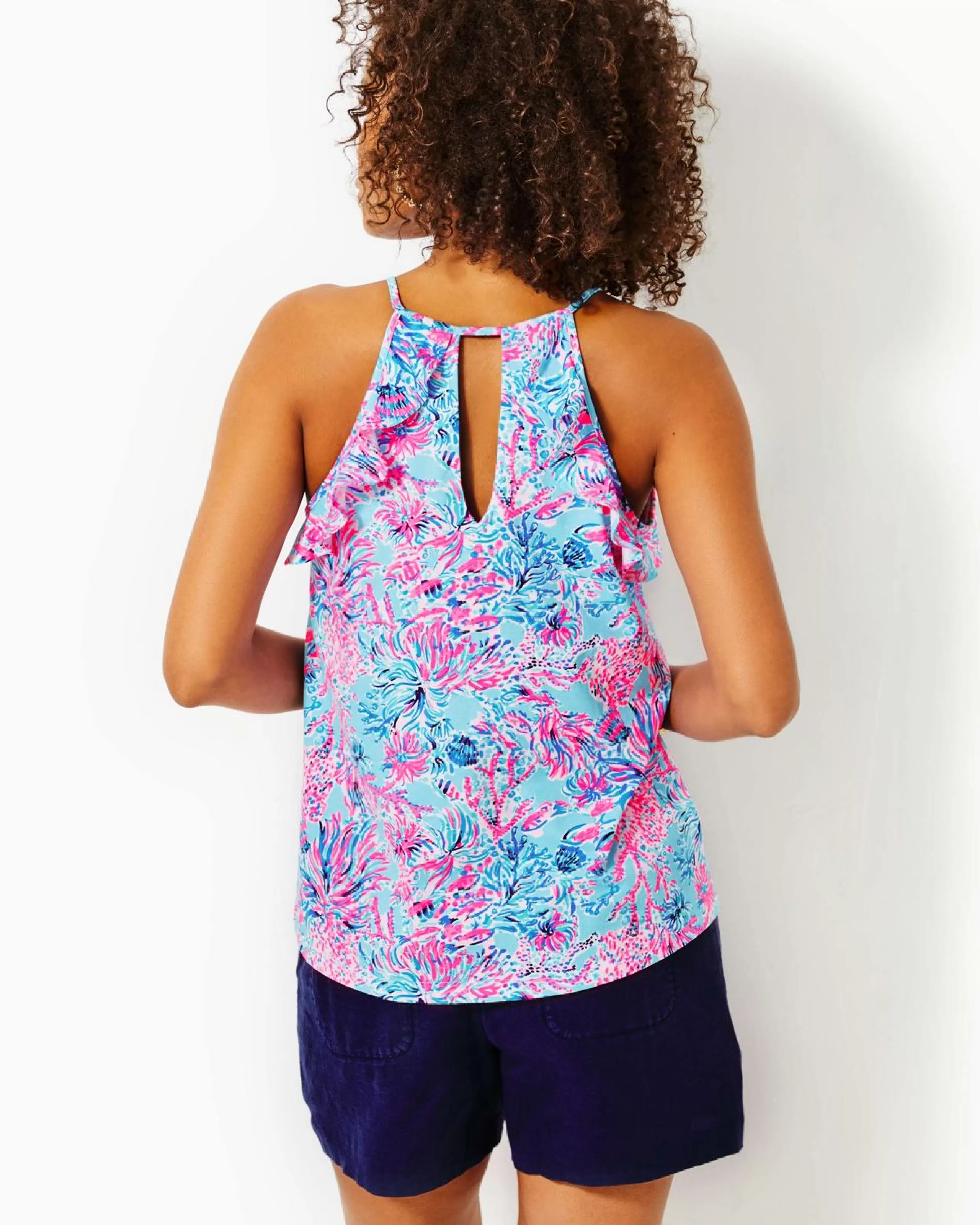 Store Lilly Pulitzer Billie Tank Top Celestial Blue Seek And Sea