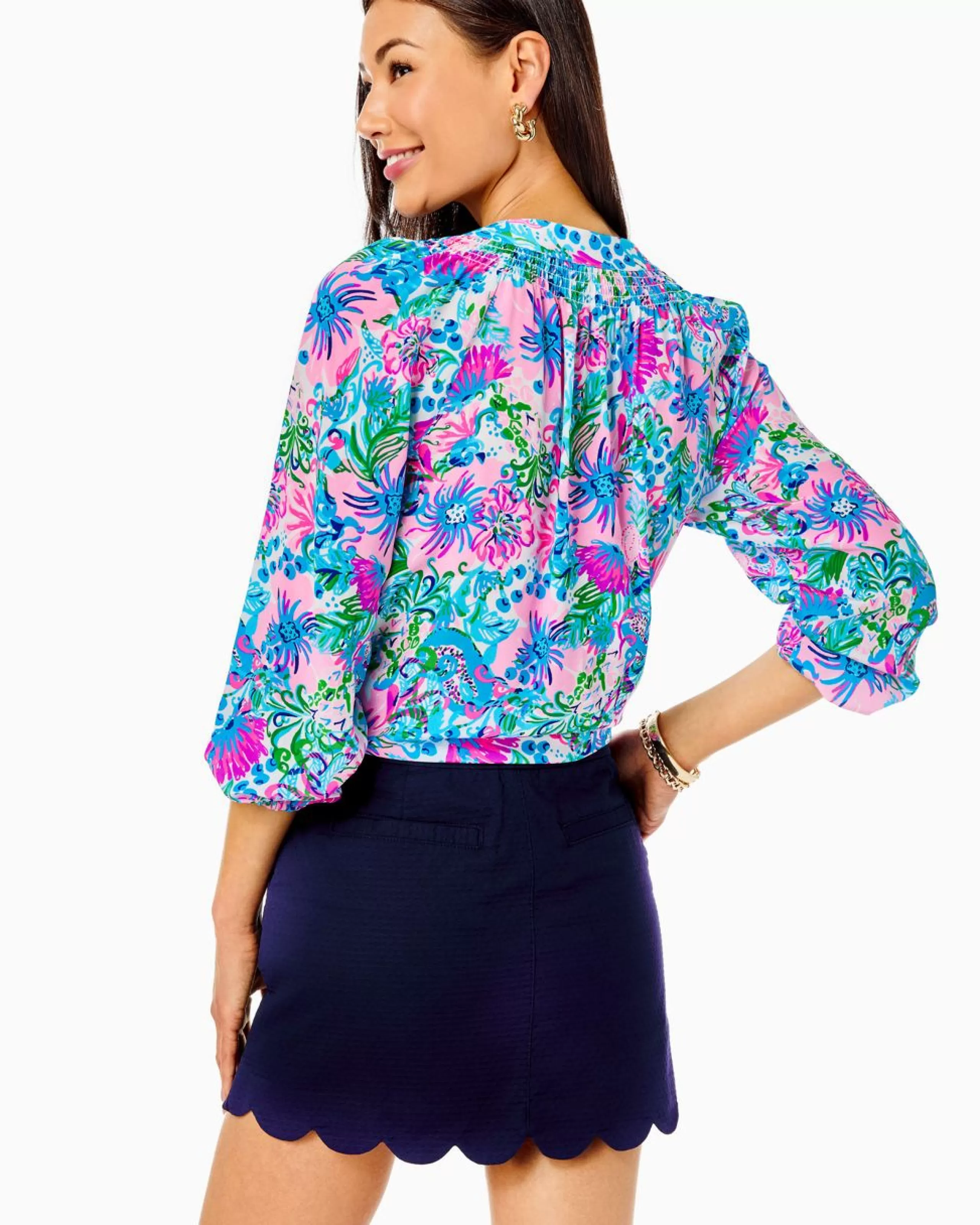 Hot Lilly Pulitzer Colette Scallop Hem Skort True Navy
