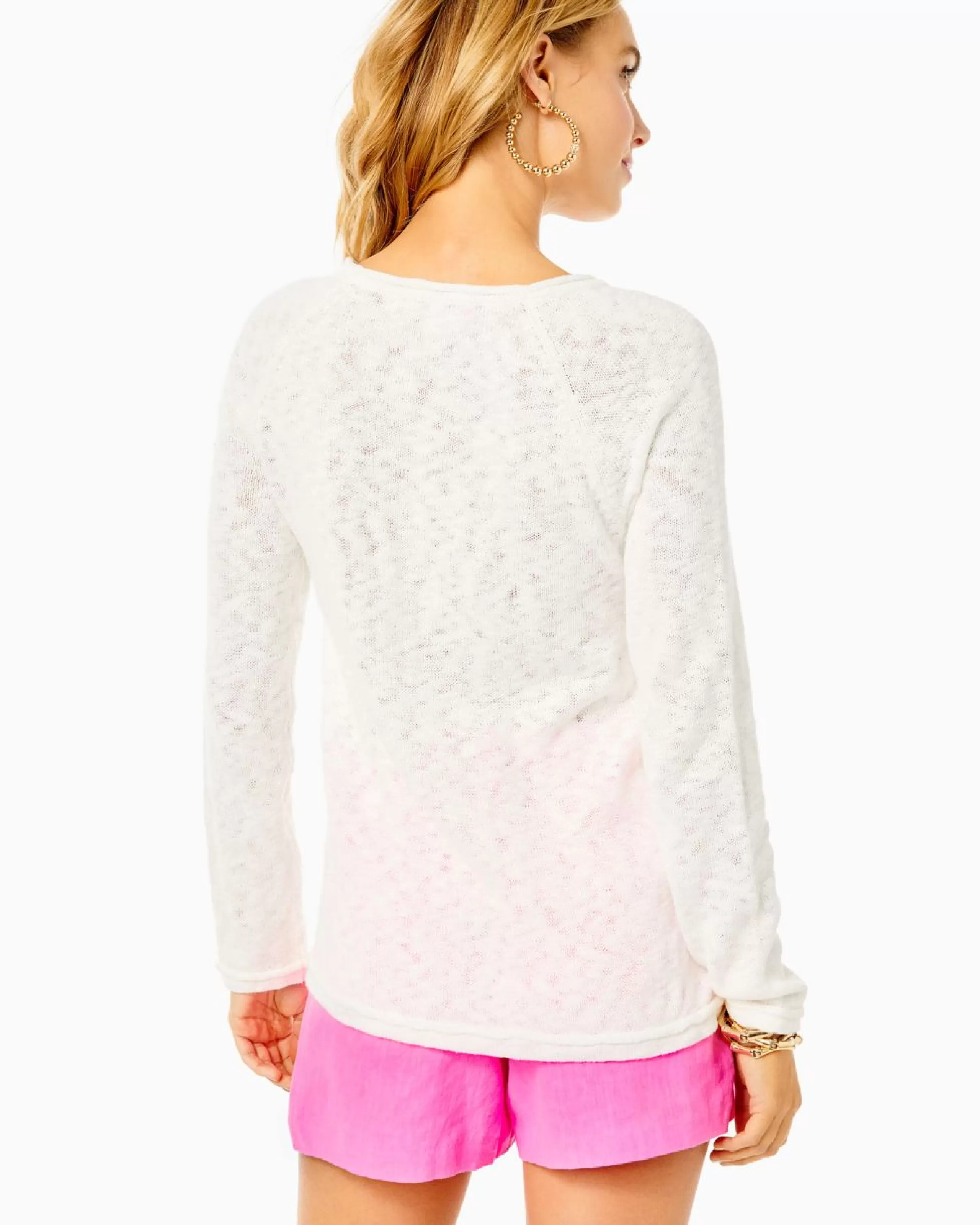 Fashion Lilly Pulitzer Danette Sweater Resort White Sunny Intarsia