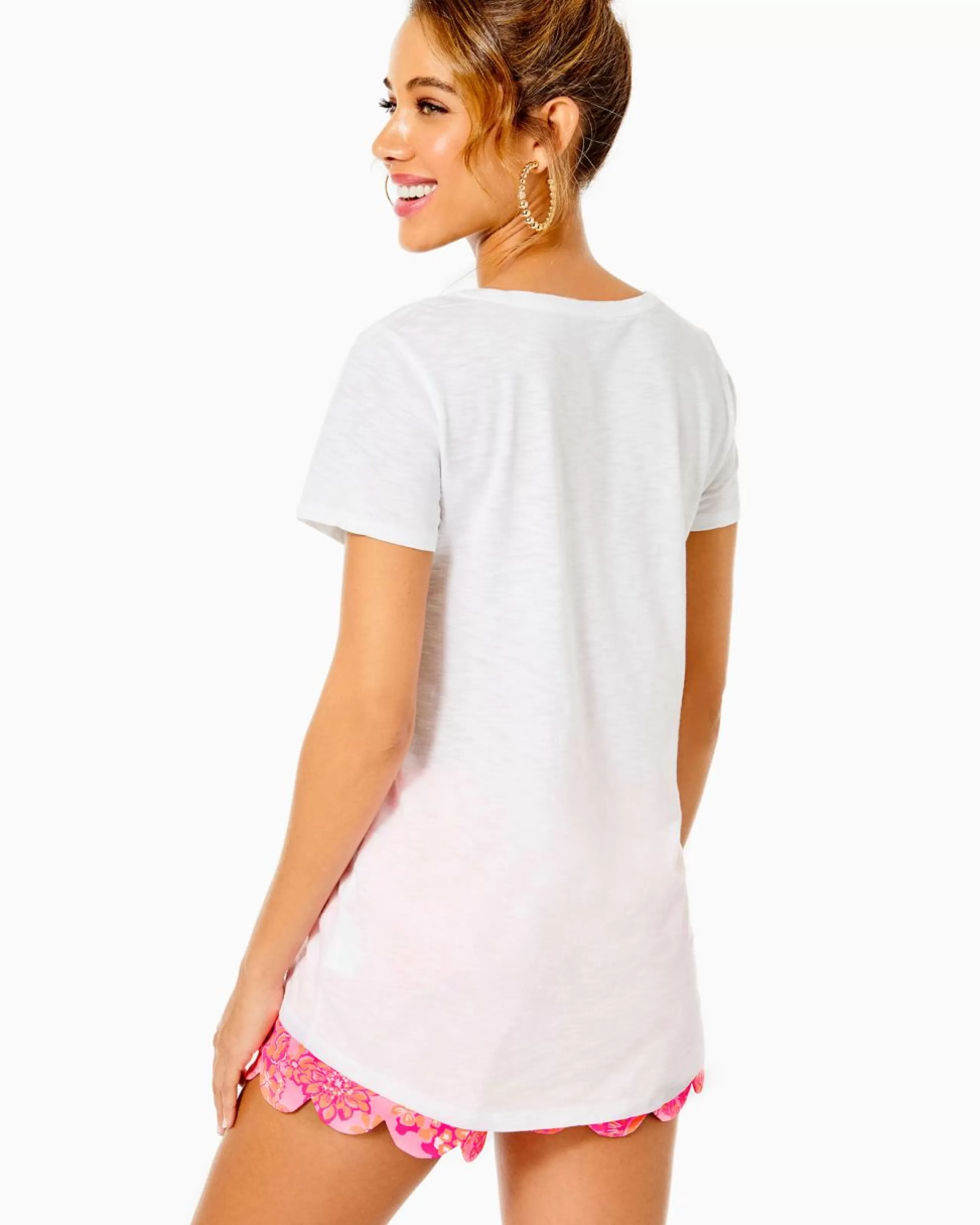 Sale Lilly Pulitzer Etta Scoopneck Top Resort White