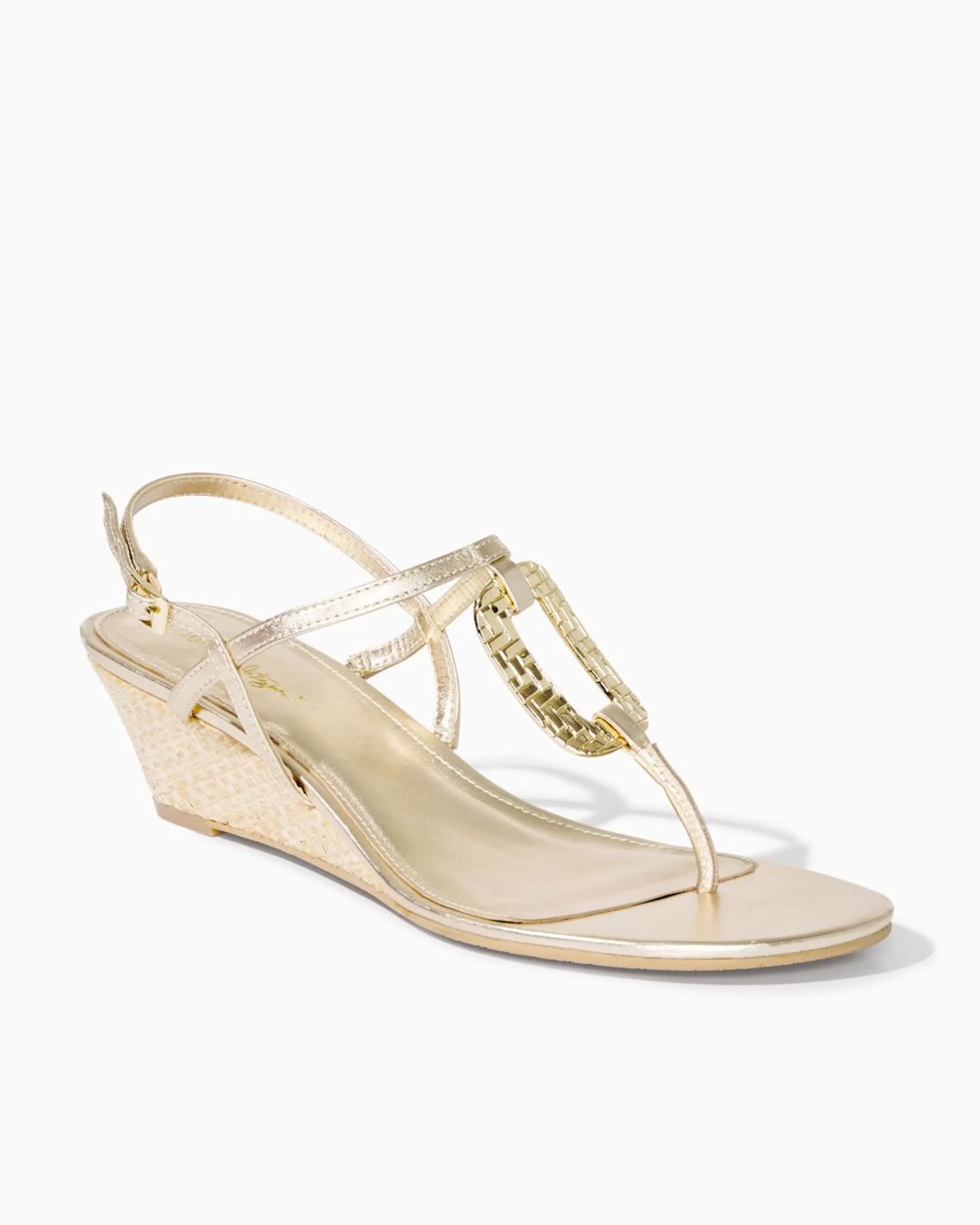 Shop Lilly Pulitzer Good As Gold Wedge Gold Metallic