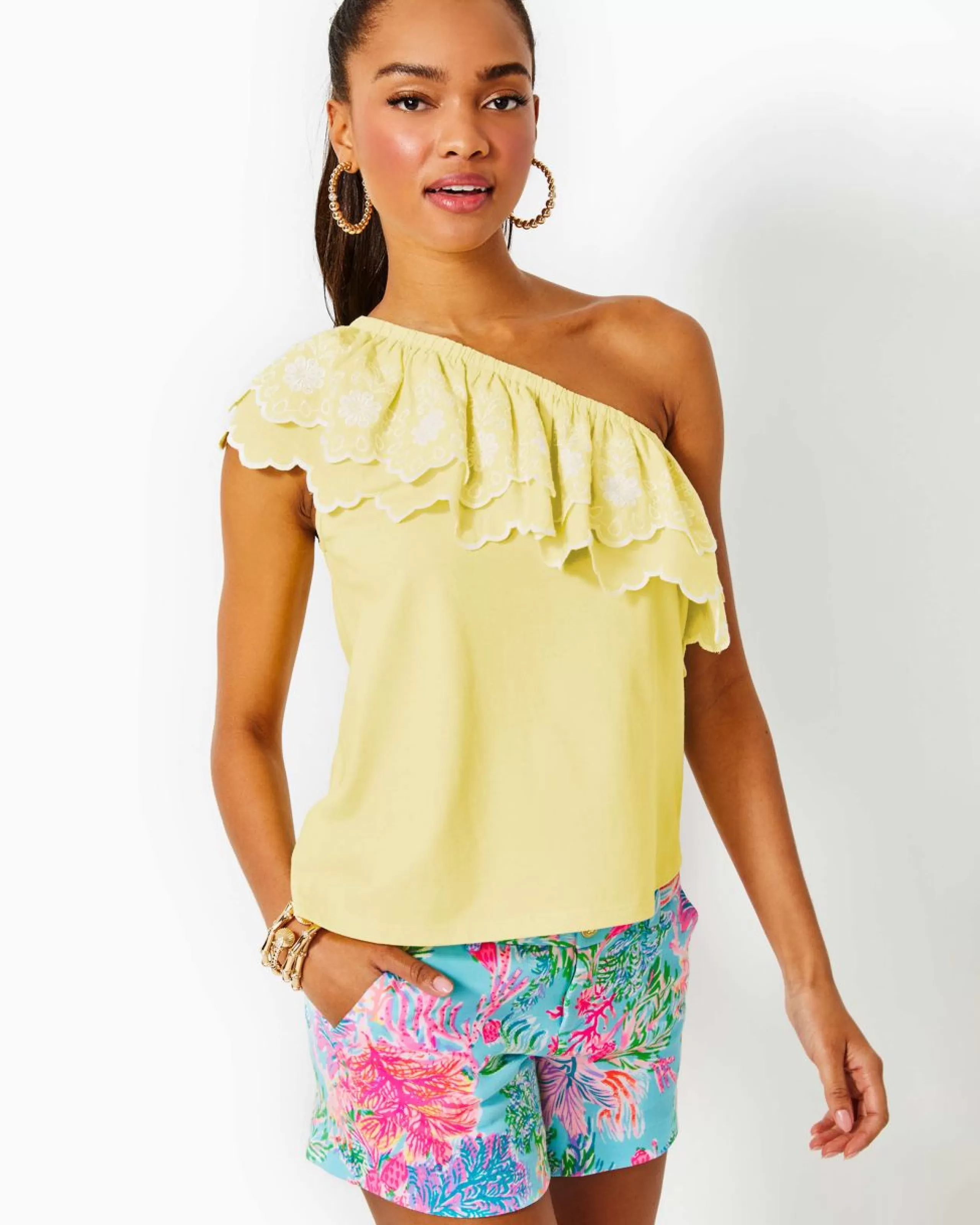 Cheap Lilly Pulitzer Kym Knit Top Creme Fraiche