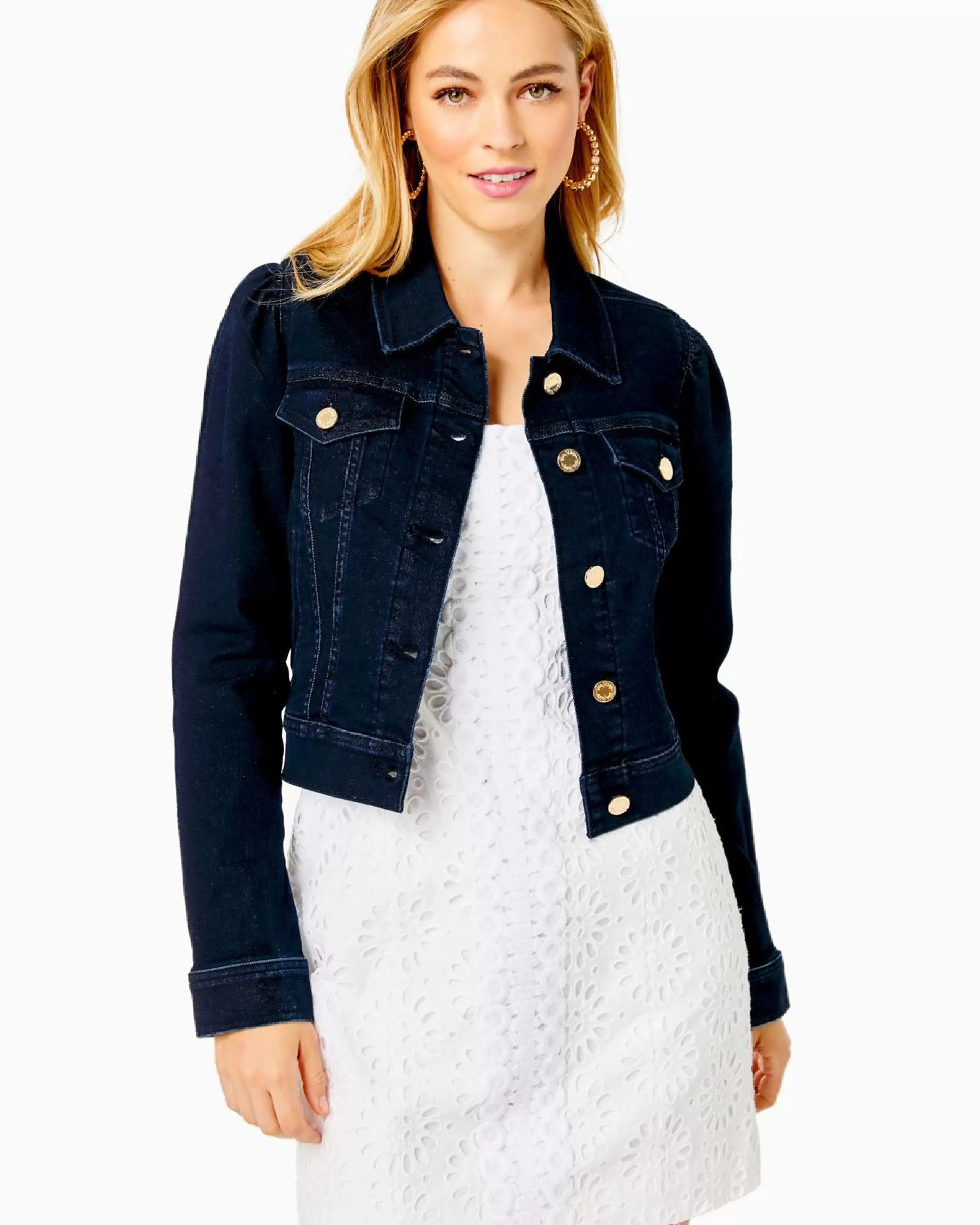 Outlet Lilly Pulitzer Laylani Denim Jacket Cosmic Wash