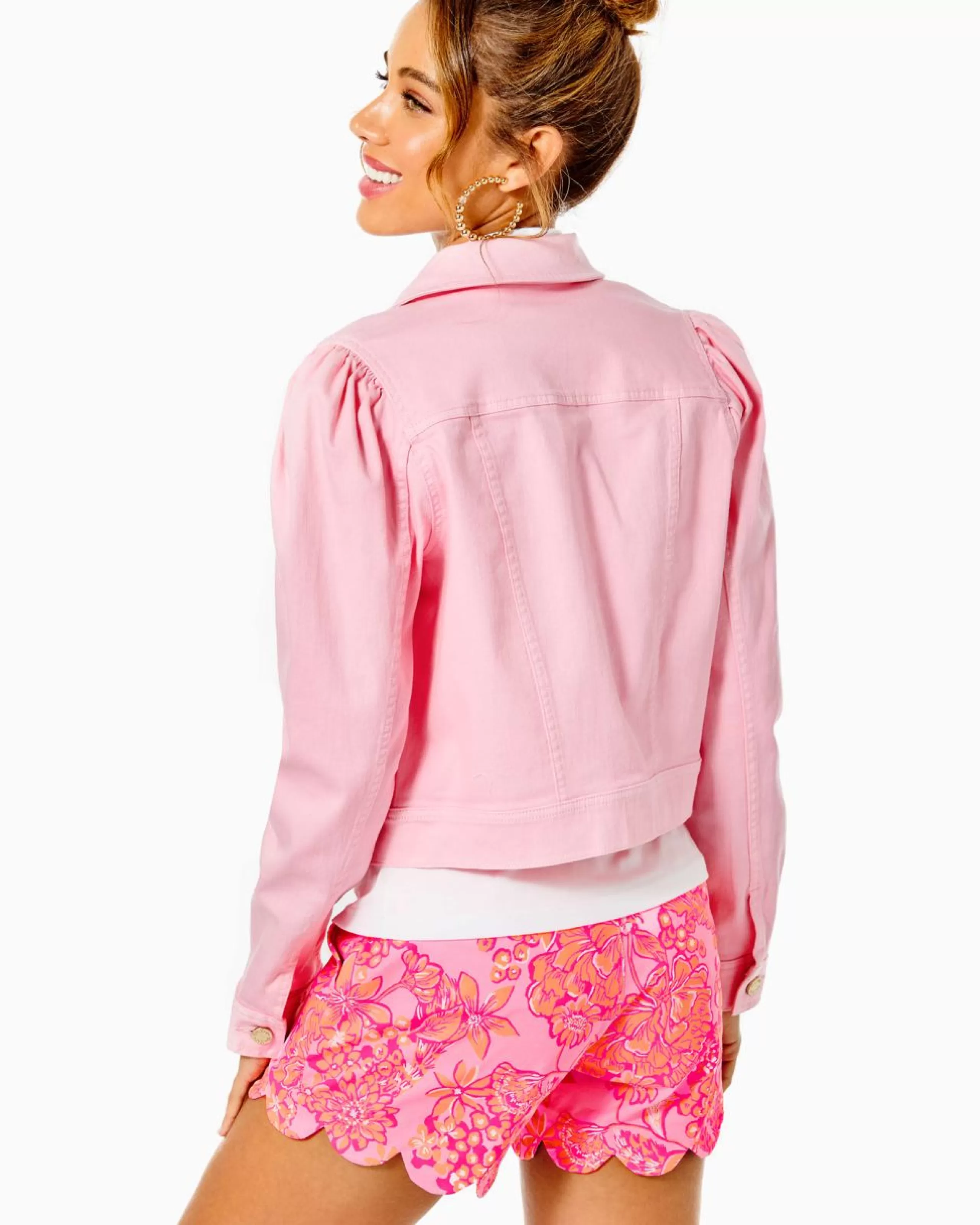 Shop Lilly Pulitzer Laylani Denim Jacket Calla Lilly Pink