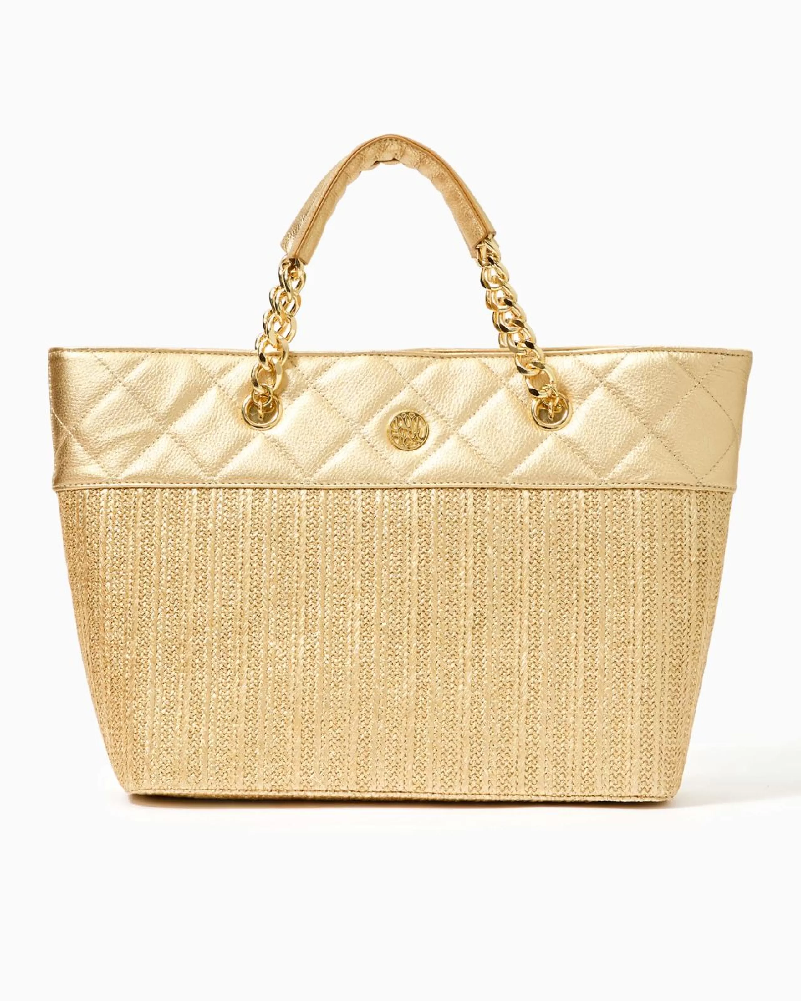 Outlet Lilly Pulitzer Lissa Tote Gold Metallic
