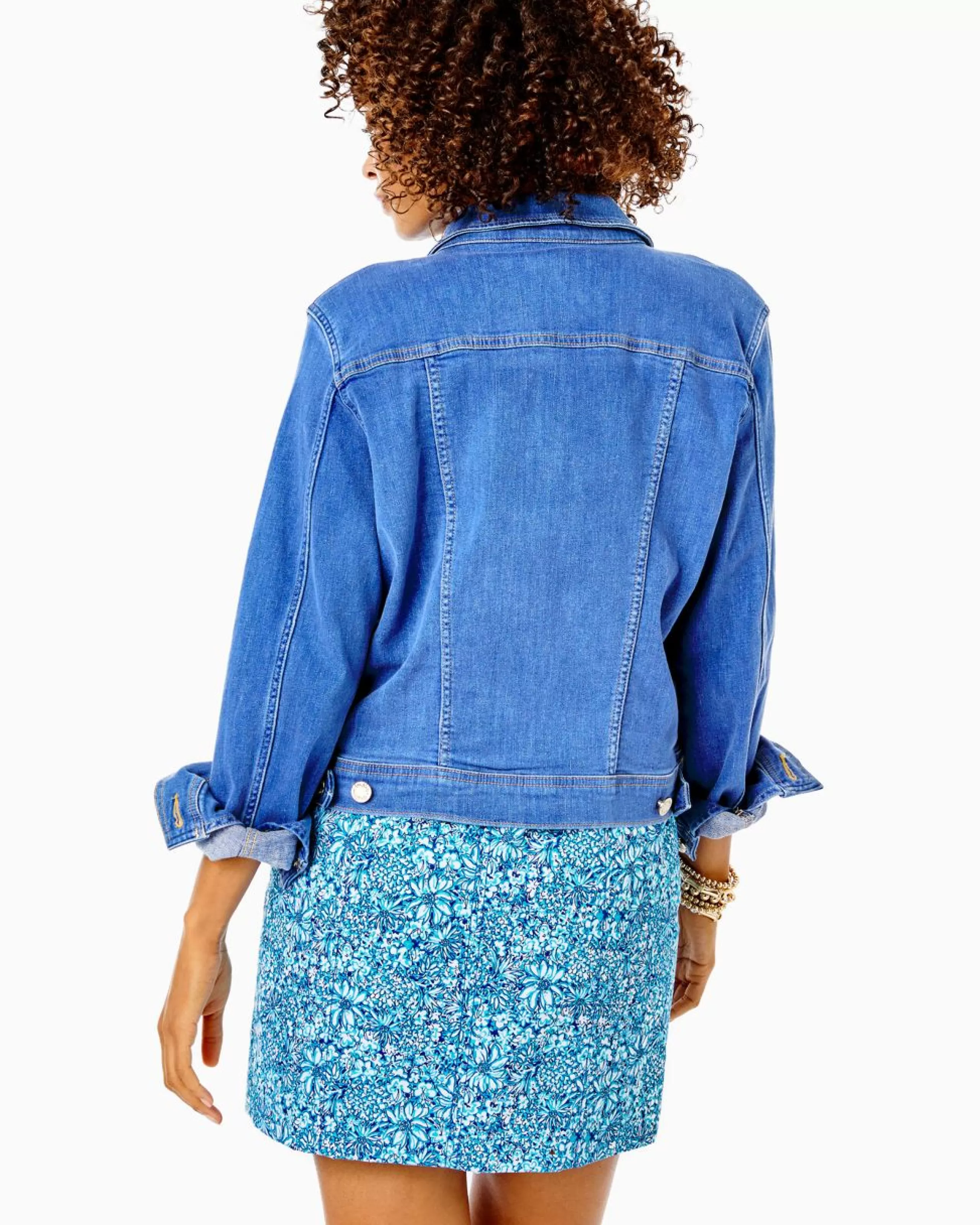 Sale Lilly Pulitzer Seaspray Denim Jacket Caribbean Blues Wash