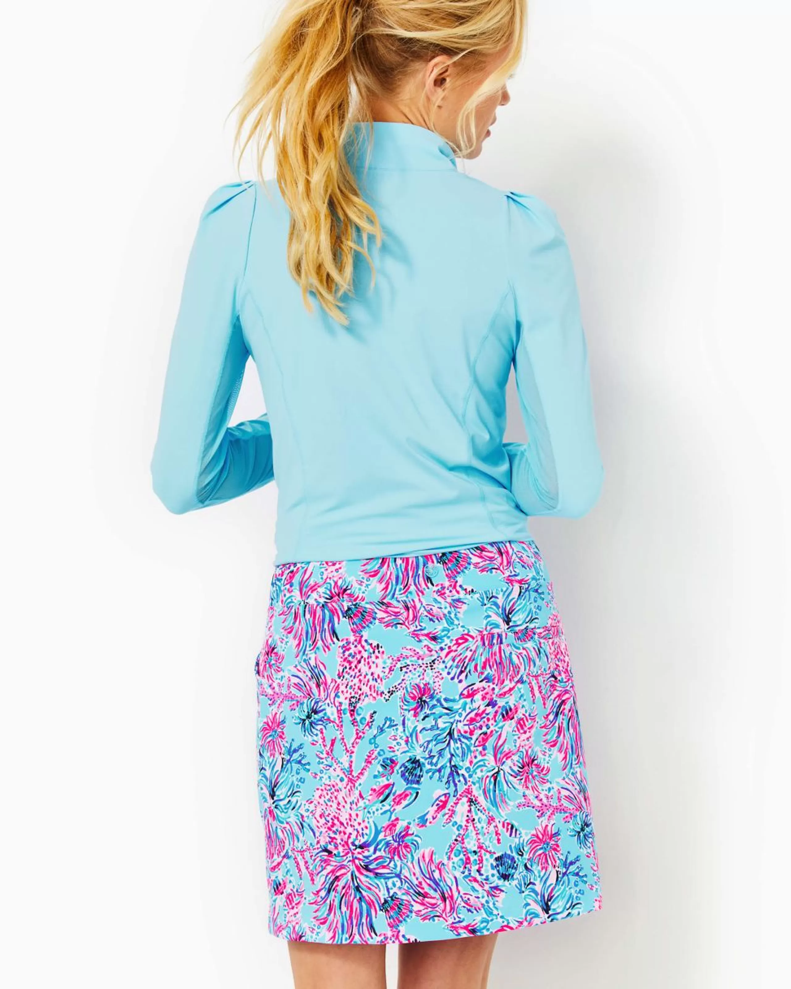 Outlet Lilly Pulitzer Upf 50+ Luxletic Monica Skort Celestial Blue Seek And Sea Golf